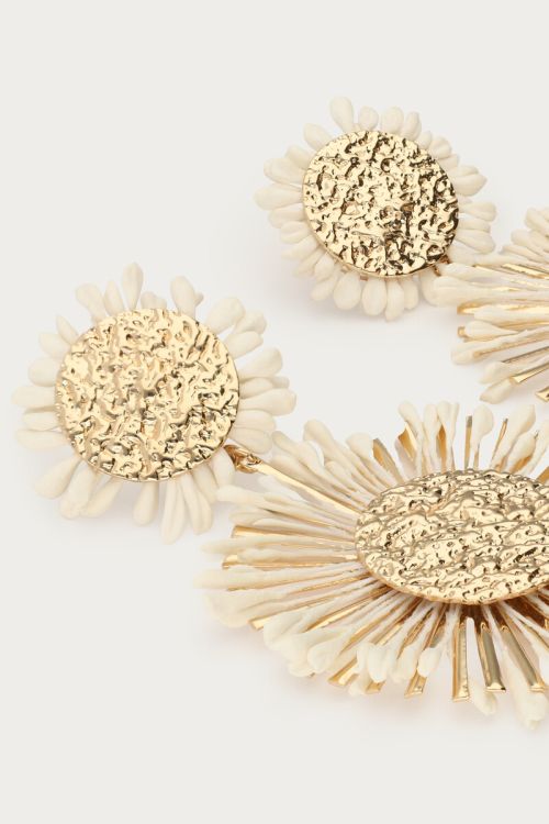 Statement drop earrings with sun flowers | My Jewellery