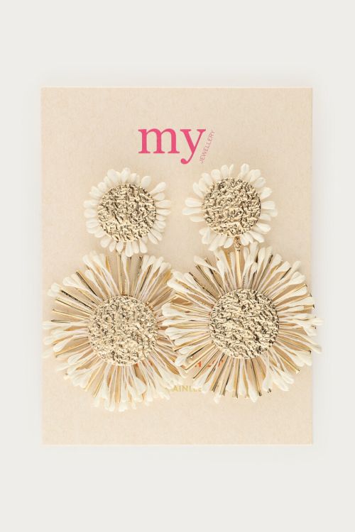 Statement drop earrings with sun flowers | My Jewellery
