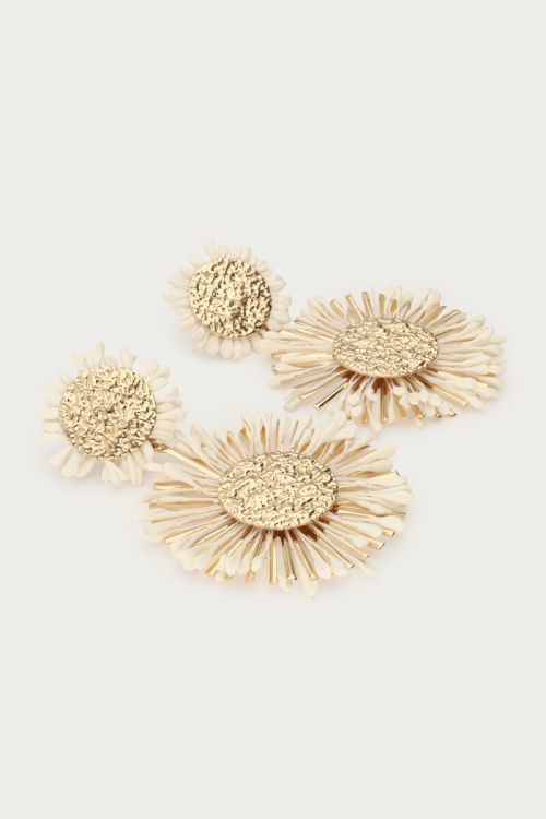 Statement drop earrings with sun flowers | My Jewellery