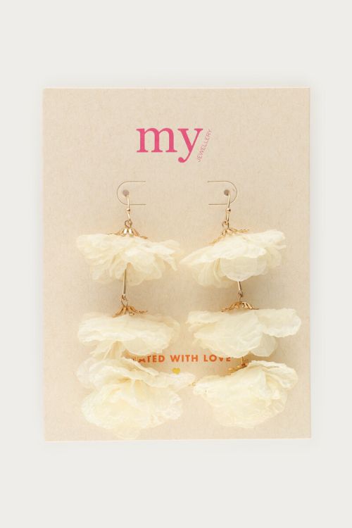 Statement earring with three flowers | My Jewellery