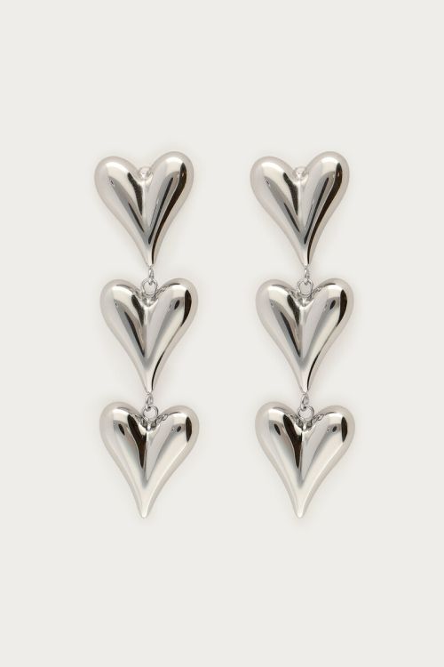 Statement earrings three hearts | My Jewellery