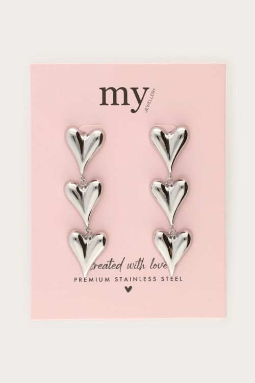 Statement earrings three hearts | My Jewellery