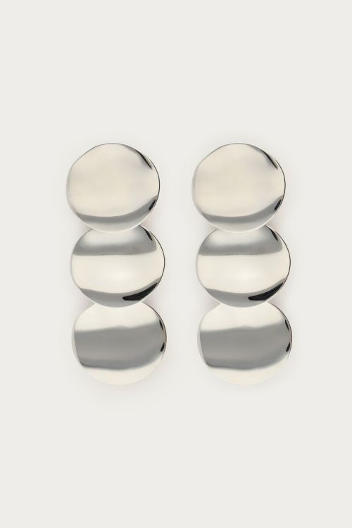 Statement earrings three round buttons | My Jewellery