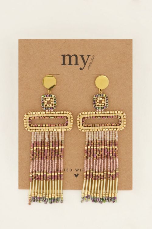 Statement oorhangers met bruine Miyuki kralen | My Jewellery