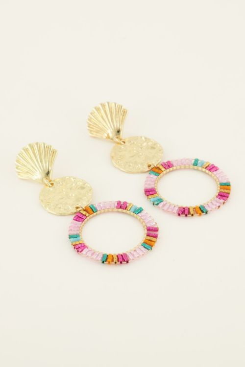 Statement oorhangers met multikleur kraaltjes | My Jewellery