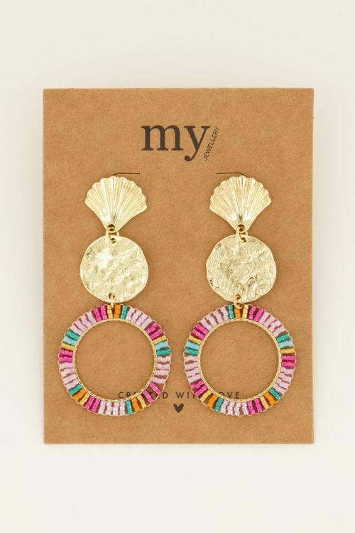 Statement oorhangers met multikleur kraaltjes | My Jewellery
