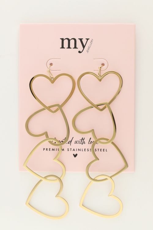 Statement earrings with open hearts | My Jewellery