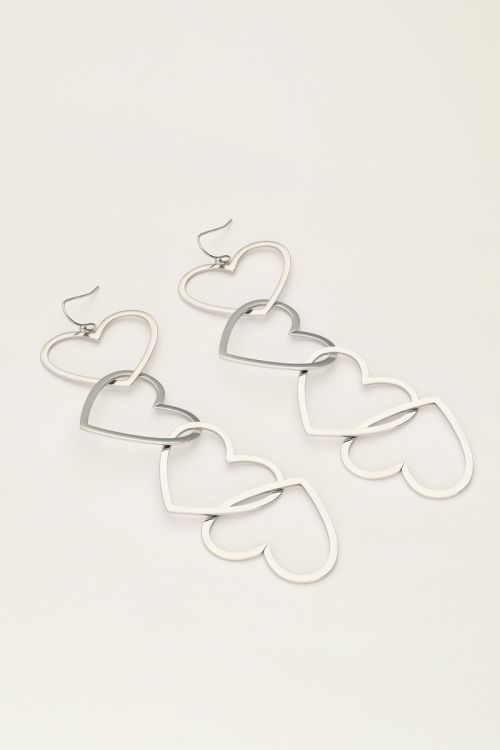 Statement earrings with open hearts | My Jewellery
