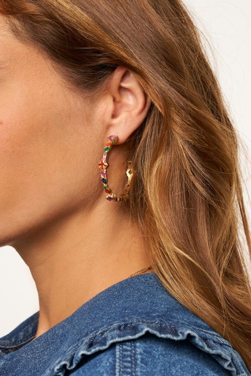 Statement earrings with multicoloured stones | My Jewellery