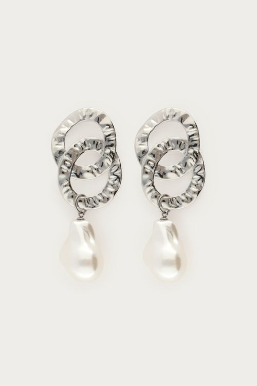 Statement oval earrings with imitation pearls | My Jewellery