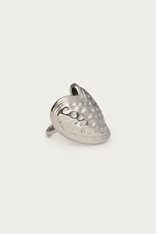 Statement ring with heart "hammered" | My Jewellery