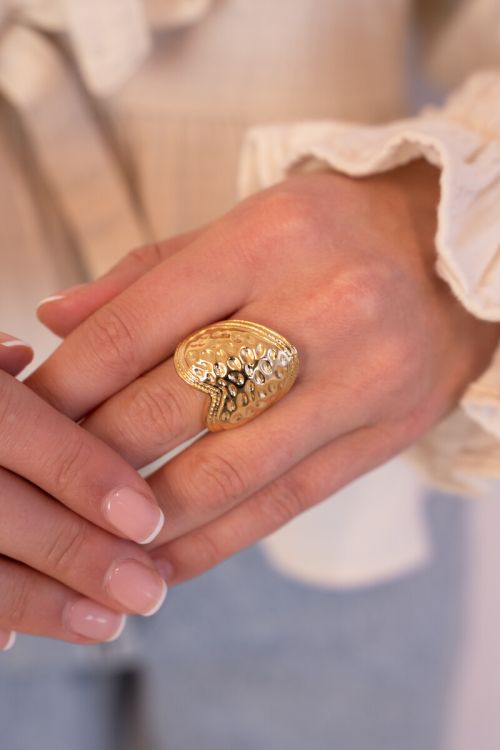 Statement ring with heart "hammered" | My Jewellery