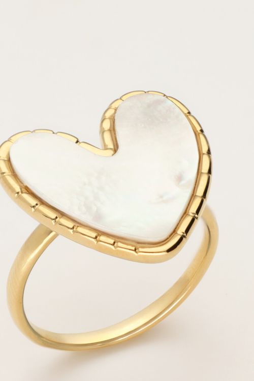 Statement ring with mother of pearl heart | My Jewellery