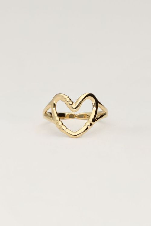 Statement ring met open hart