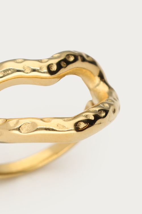 Statement ring with open heart & texture | My Jewellery