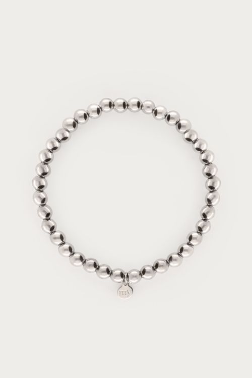 Bracelet élastique à perles en acier