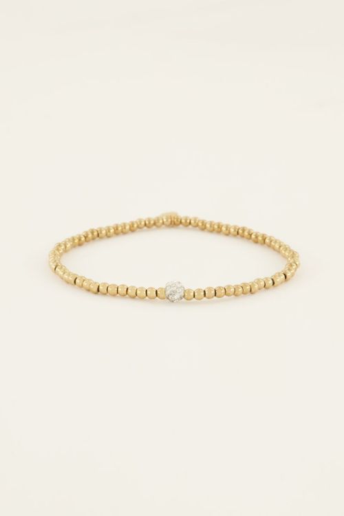 Stretch rhinestone bead bracelet