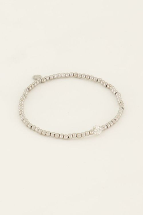 Stretch armband met strass bolletje | My Jewellery