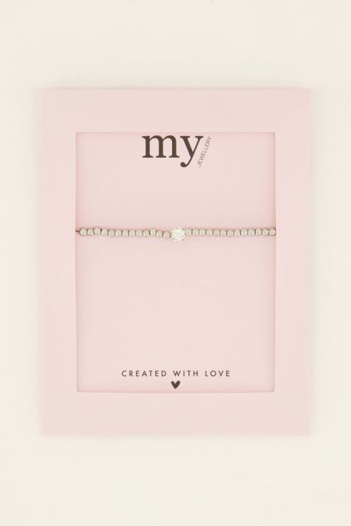 Stretch armband met strass bolletje | My Jewellery