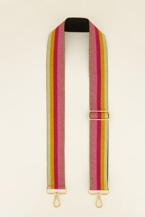 Striped multicoloured bag strap with lurex | My Jewellery
