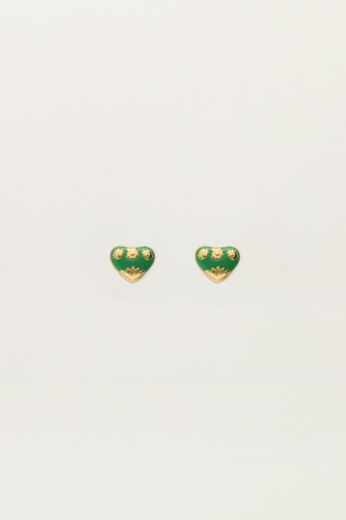 Studs green mini heart | My Jewellery