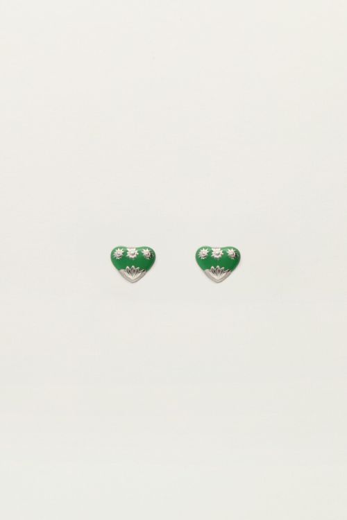 Studs green mini heart | My Jewellery