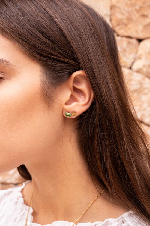 Studs green mini heart | My Jewellery