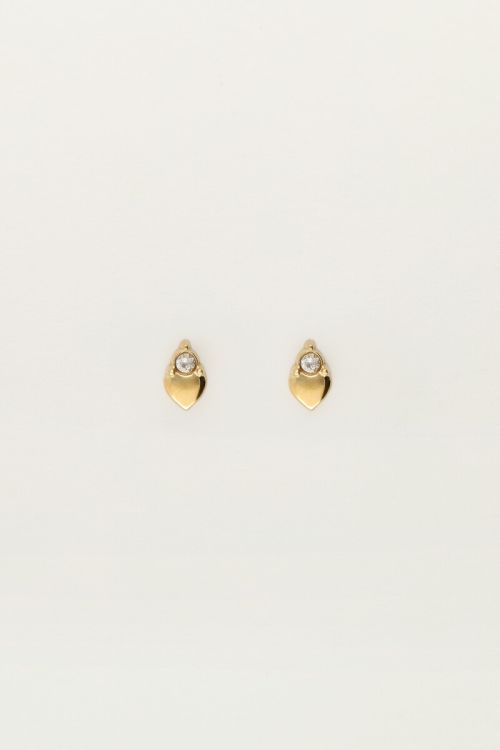 Studs heart with rhinestones | My Jewellery