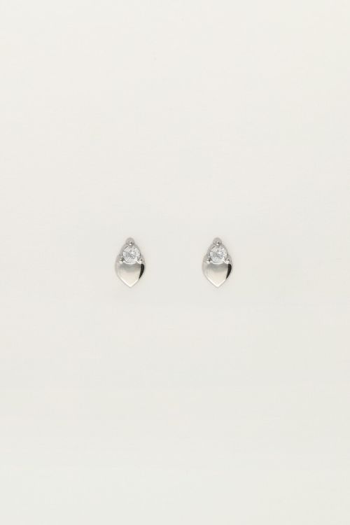 Studs heart with rhinestones | My Jewellery