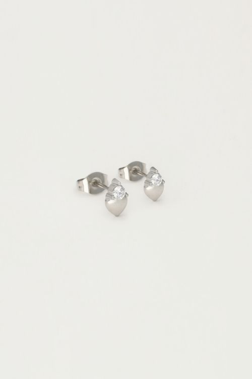 Studs heart with rhinestones | My Jewellery