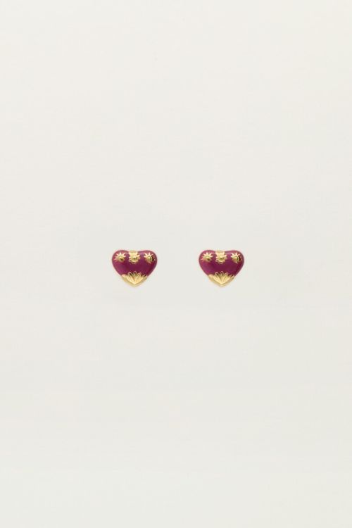 Studs purple mini heart | My Jewellery