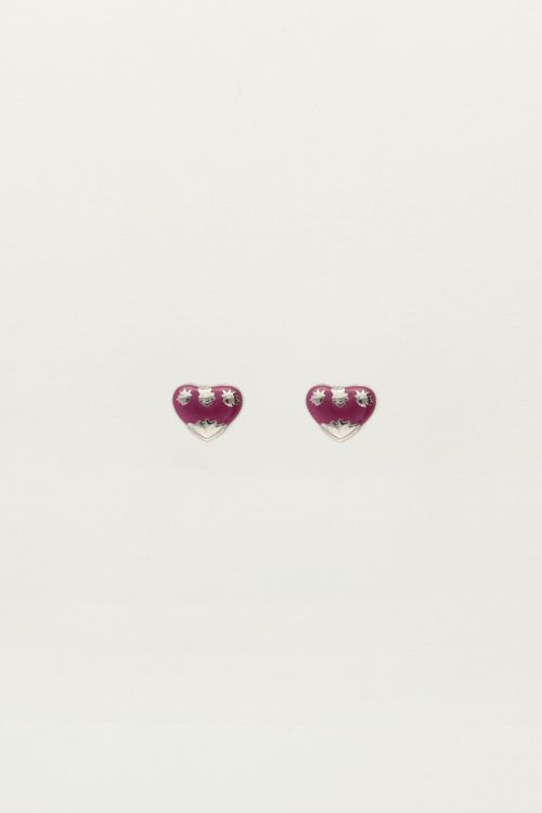 Studs purple mini heart | My Jewellery
