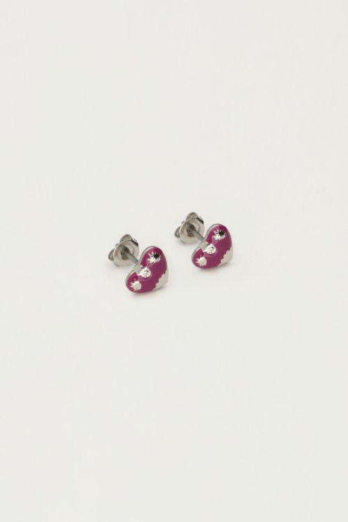Studs purple mini heart | My Jewellery