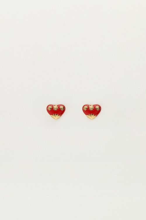 Studs red mini heart | My Jewellery