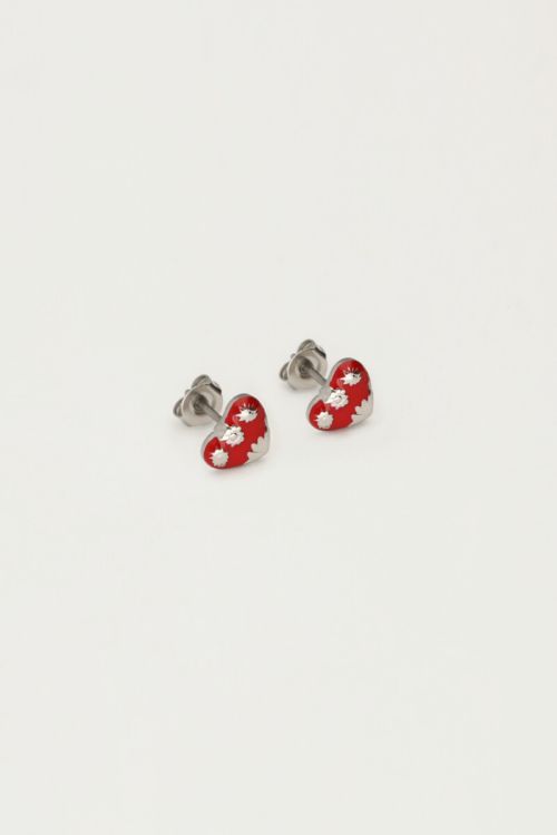 Studs red mini heart | My Jewellery