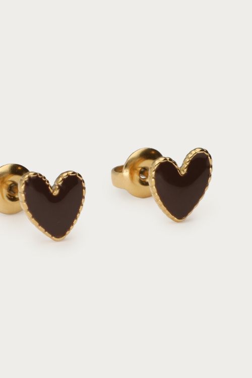 Studs with brown hearts | My Jewellery