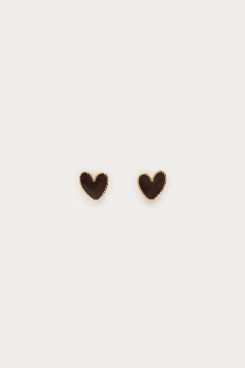 Studs with brown hearts | My Jewellery
