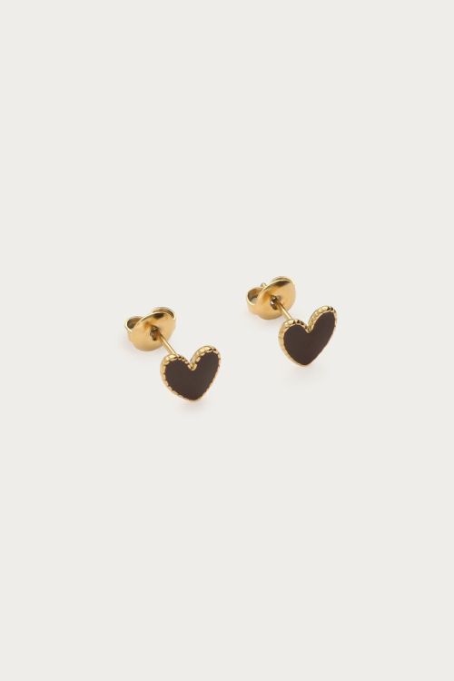 Studs with brown hearts | My Jewellery