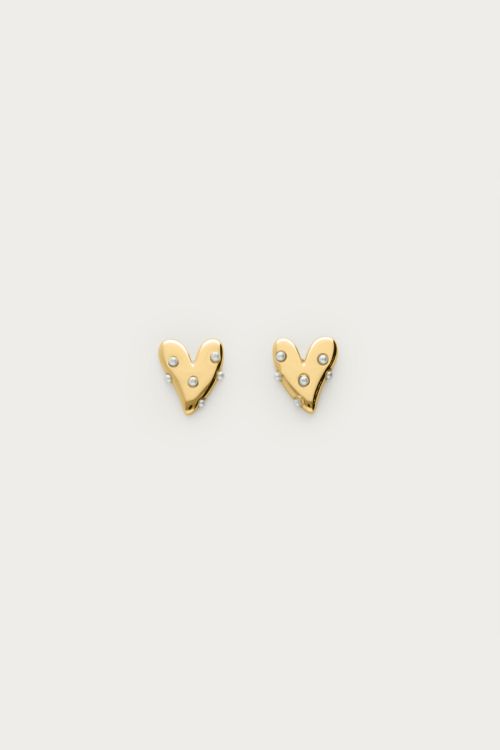 Studs with heart & faux pearls | My Jewellery