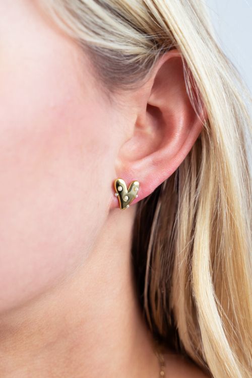 studs with heart & pearls | My Jewellery
