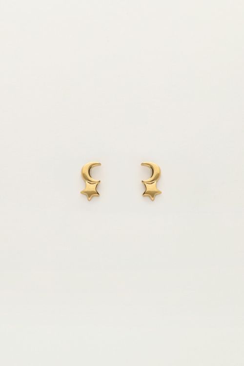 Studs with mini moon and star | My Jewellery