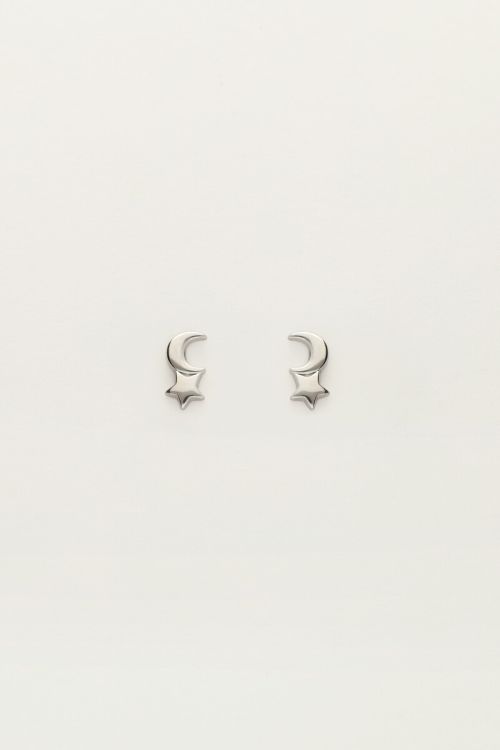 Studs with mini moon and star | My Jewellery