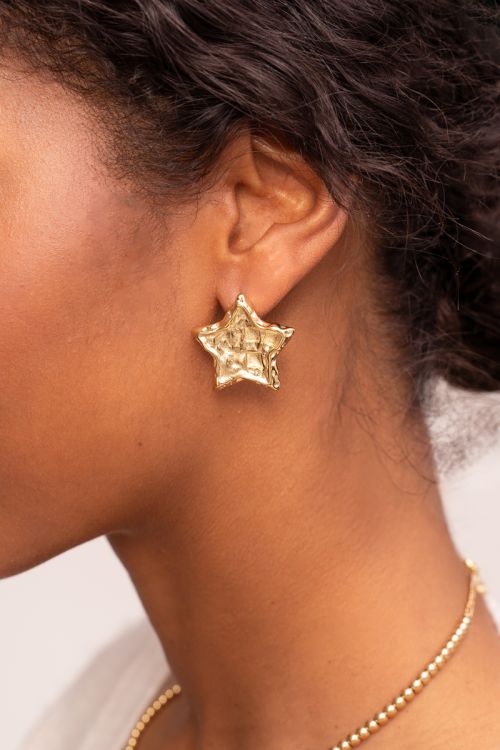 Studs with star "hammered" | My Jewellery