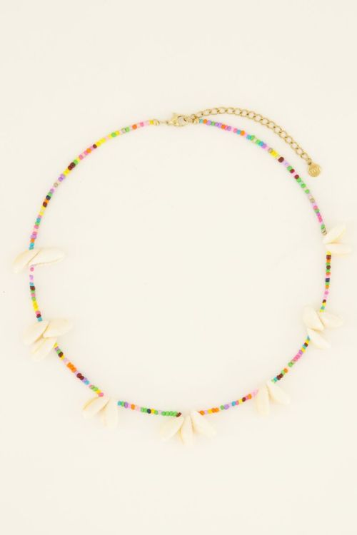 Sunchasers gold beaded necklace with seashells | My Jewellery