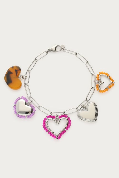 Sunrocks bracelet with heart charms | My Jewellery