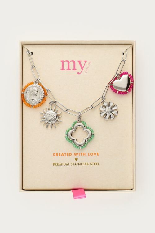Sunrocks charm necklace with charms and beads | My Jewellery