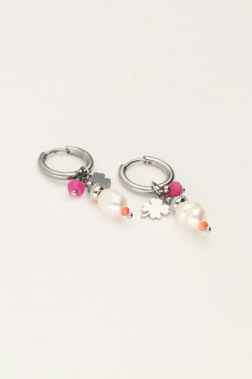 Sunrocks hoop earrings with beads and four-leaf clover | My Jewellery