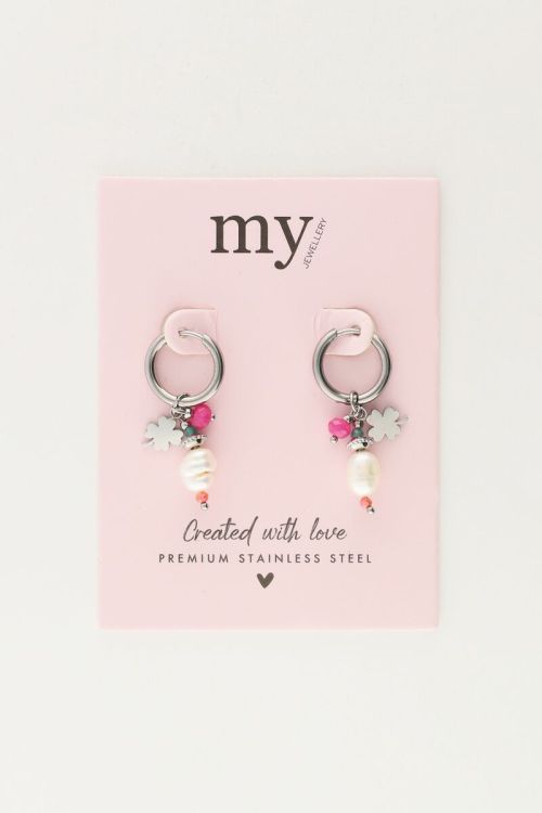 Sunrocks hoop earrings with beads and four-leaf clover | My Jewellery