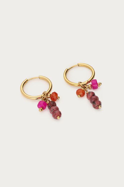 Sunrocks earrings with purple & orange stones | My Jewellery