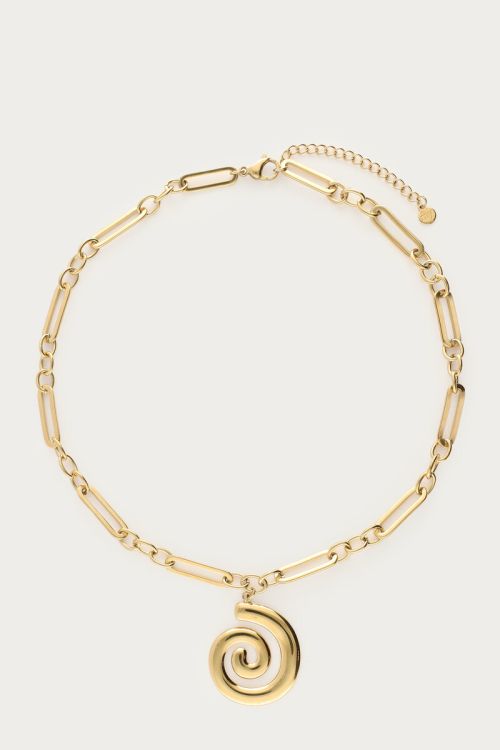 Sunrocks platte schelp schakel ketting